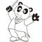 Cartoon Panda music conductor.