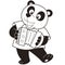 Cartoon panda playing an accordion