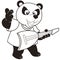 Cartoon Panda Playing an Electric Guitar