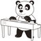 Cartoon Panda Playing an Electronic Organ