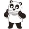 Cartoon Panda Playing a Harmonica