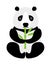 Cartoon panda sitting and eating bamboo animal bear funny vector.