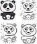 Cartoon panda. Vector illustration. Coloring and dot to dot game