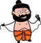 Cartoon Pandit holding Mic