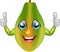 Cartoon papaya giving thumbs up