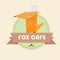 Cartoon paper design fox with knife and fork