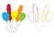 Cartoon party balloon icons isolated element