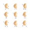 Cartoon peanut with facial expressions - isolated set of little nut