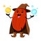 Cartoon peanut wizard or sorcerer funny character