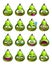 Cartoon pear character emotions set.