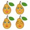 Cartoon pears with emotions