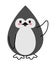 Cartoon penguin animal character math shape, cone