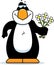 Cartoon Penguin Flowers