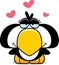 Cartoon Penguin Love