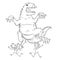 Cartoon of People or Businessmen Running Away From Monster Dinosaur Godzilla Creature