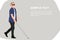 Cartoon people character design banner template blind young man walk with a walking cane