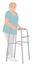 Cartoon people character design elderly woman with walking frame doing rehabilitation