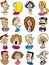 Cartoon people characters and emotions