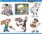Cartoon people characters and their occupations set