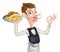 Cartoon Perfect Kebab and Chips Waiter