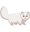 Cartoon Persian cat on white background