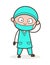 Cartoon Physician Doctor Shocking Face Vector Illustration