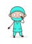 Cartoon Physician Showing Eyes for Checkup Vector