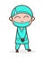 Cartoon Physician Smiling Face with Face Mask Vector Illustration