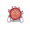 Cartoon picture of contagious corona virus showing anxious face