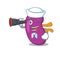 A cartoon picture of kidney Sailor using binocular