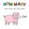 Cartoon Pig Counting Game for Kids