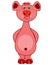 Cartoon piglet on white background is insulated
