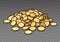 Cartoon pile of gold coins isolated on transparent background. Heap of money. Vector illustration.