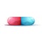 Cartoon pill illustration. Rad and blue.