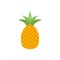 Cartoon pineapple vector cute silhouette exotic simple icon. Pineapple illustration flat fruit logo