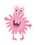 Cartoon Pink Microorganism. Funny Smiling Germ.