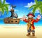 Cartoon Pirate on Beach