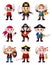 Cartoon pirate icon set