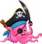 Cartoon pirate octopus