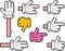 Cartoon Pixel Hands