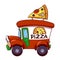 Cartoon pizza car