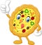 Cartoon Pizza give thumb up