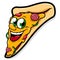 Cartoon pizza slice character. Vector illustration