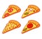 Cartoon pizza slice set