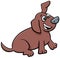 Cartoon playful puppy comic animal character