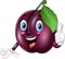 Cartoon plum giving thumbs up