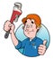 Cartoon plumber logo