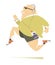 Cartoon plump bald-headed runner illustration