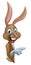 Cartoon Pointing Easter Bunny