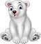 Cartoon polar bear sitting